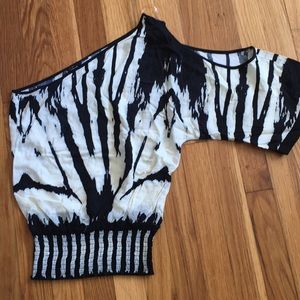 One sleeve, cold shoulder top